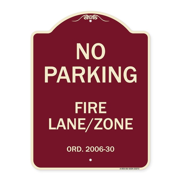 Signmission Princeton New Jersey No Parking Fire Lane Zone Heavy-Gauge Aluminum Sign, 24" x 18", BU-1824-23273 A-DES-BU-1824-23273 - main